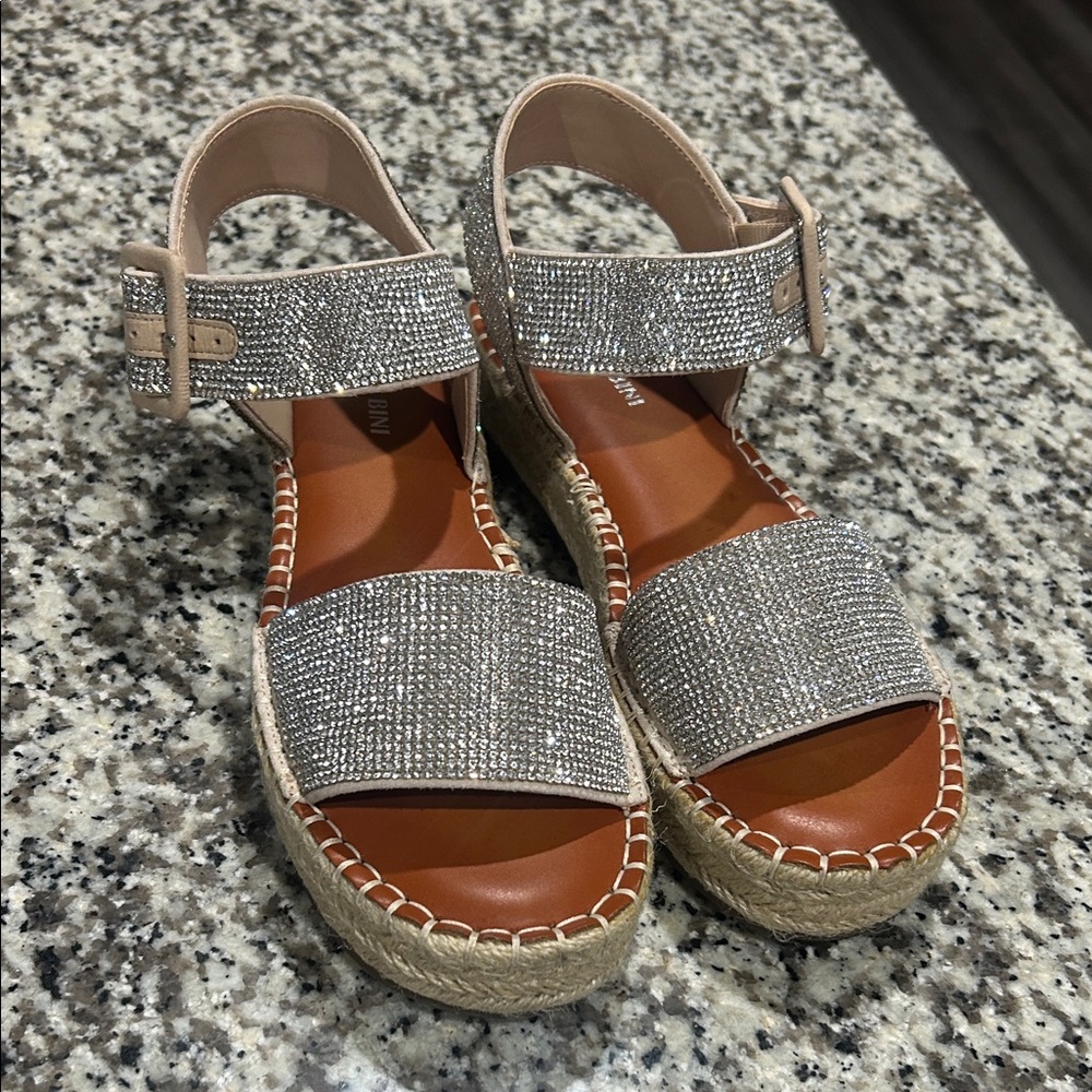 Gianni Bini Silver Rhinestone Espadrilles